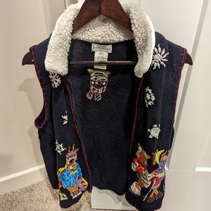 Ugly Christmas Sweater Vest with Reindeer
